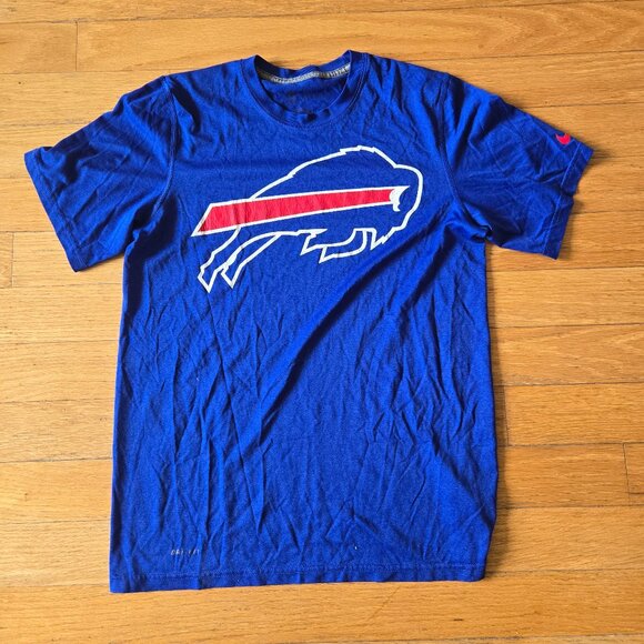 Nike DriFit NFL Buffalo Bills Short Sleeve T Shirt Blue Mens Medium Workout - Picture 1 of 4